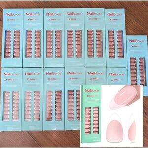 Modelones Nailboxie X-Shell Tips Full Cover French Nail Almond 15 Sizes 1950 Pcs